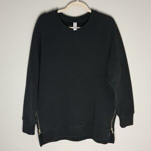 Varley Women’s Manning Sweatshirt Sz Large Pullover Side Zipper Pullover Black